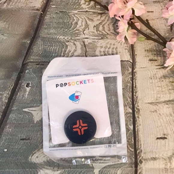 3/$20 Pop Socket Cell Phone Tablet Grip Black Orange - Picture 3 of 3
